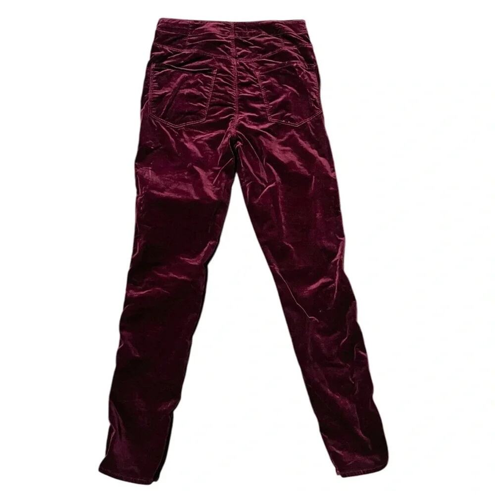 J Brand Natasha Super Skinny Velvet Jeans in Deep Mulberry Size 28 - Picture 9 of 15